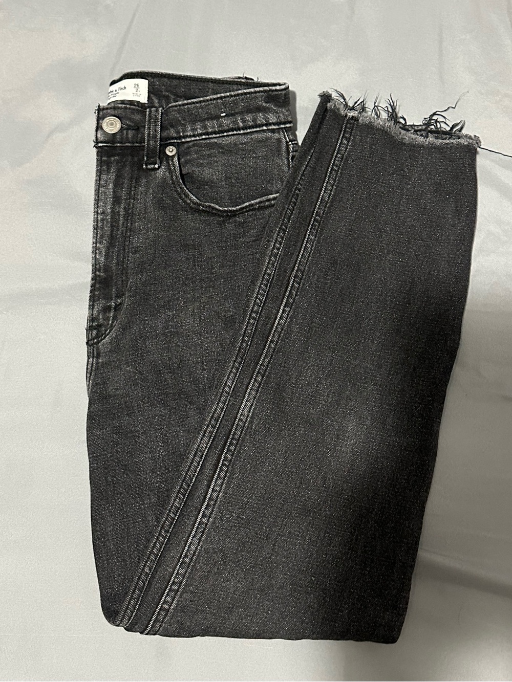 Abercrombie & Fitch Women's Black The Ankle Straight-Leg Ultra High Rise